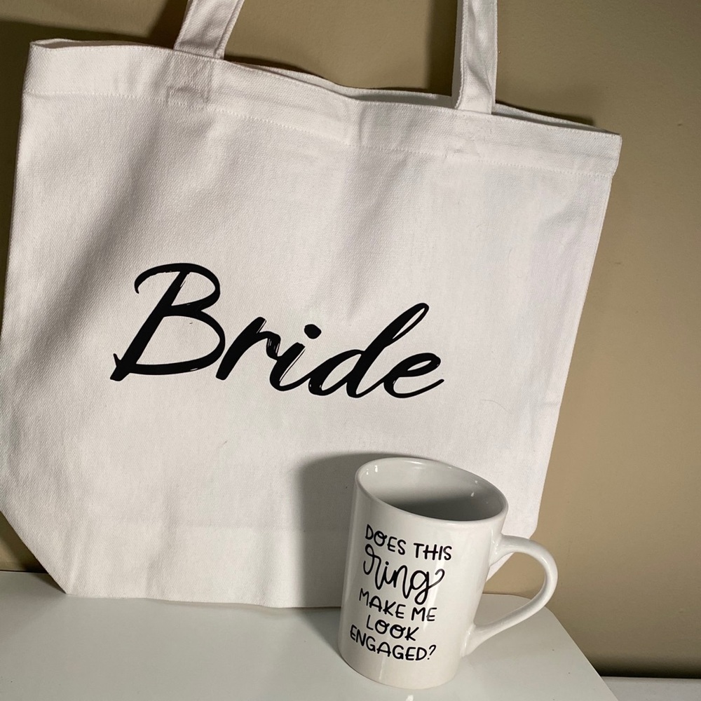 Bride tote and coffee mug